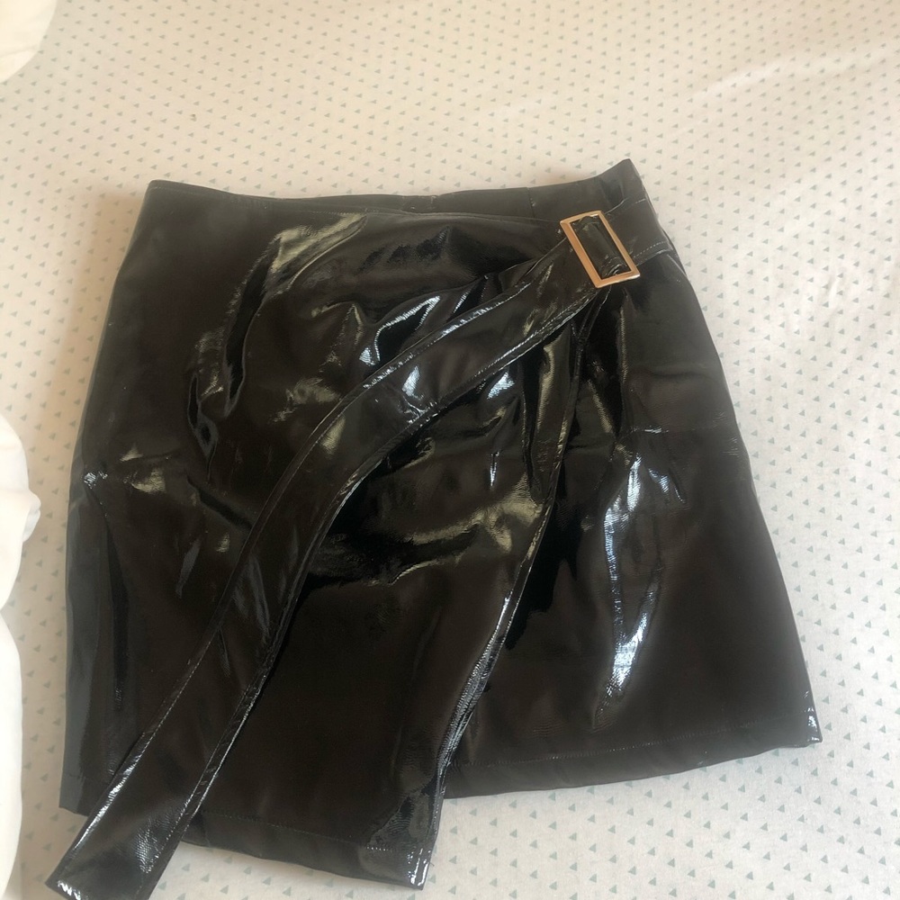 Faux leather skirt